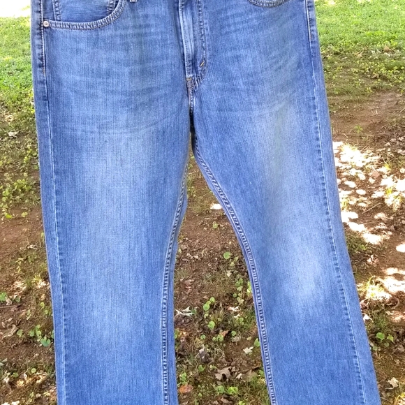 WORN WRANGLER SLIM CUT BLUE DENIM JEANS 35x33 - Picture 3 of 5
